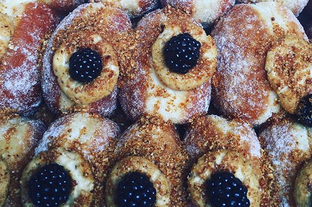 Bread Ahead's praline & blackberry doughnuts