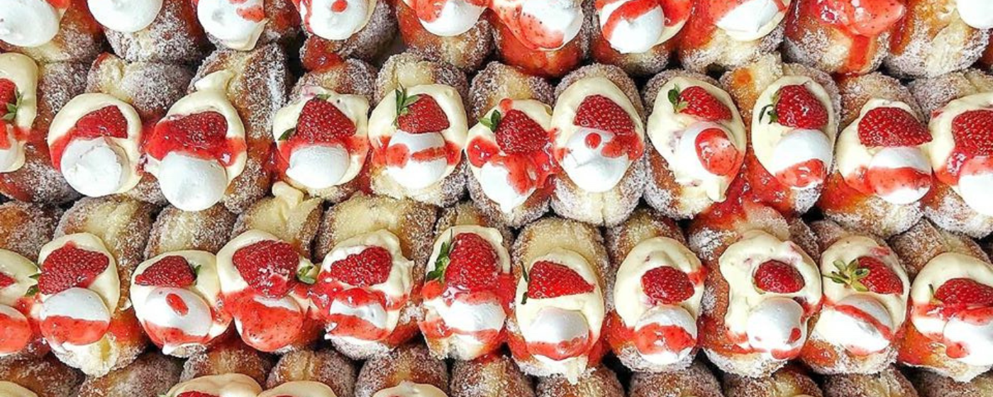 Bread Ahead strawberry and cream doughnuts